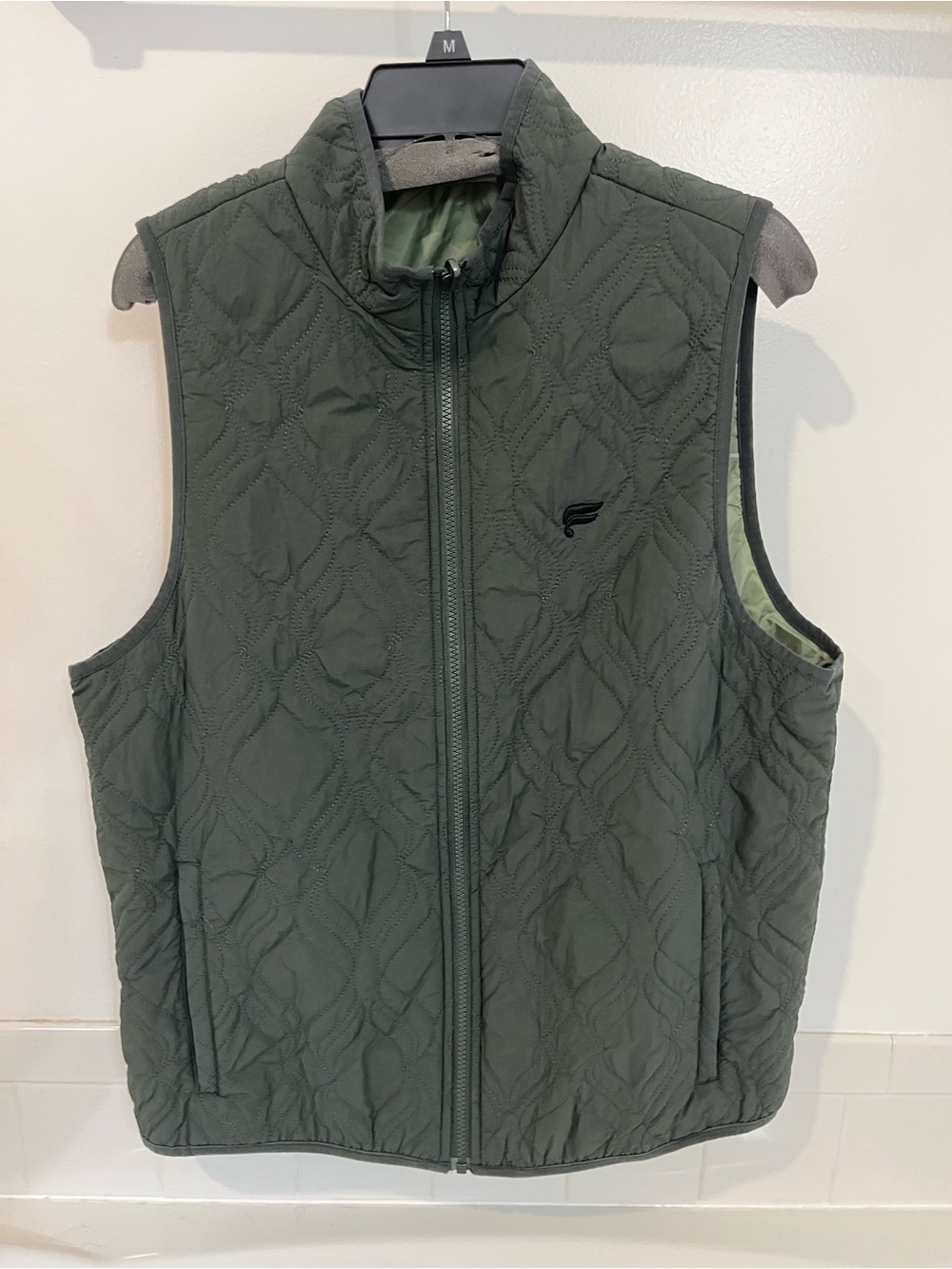 Fabletics Quilted Green Zip-Up Vest
